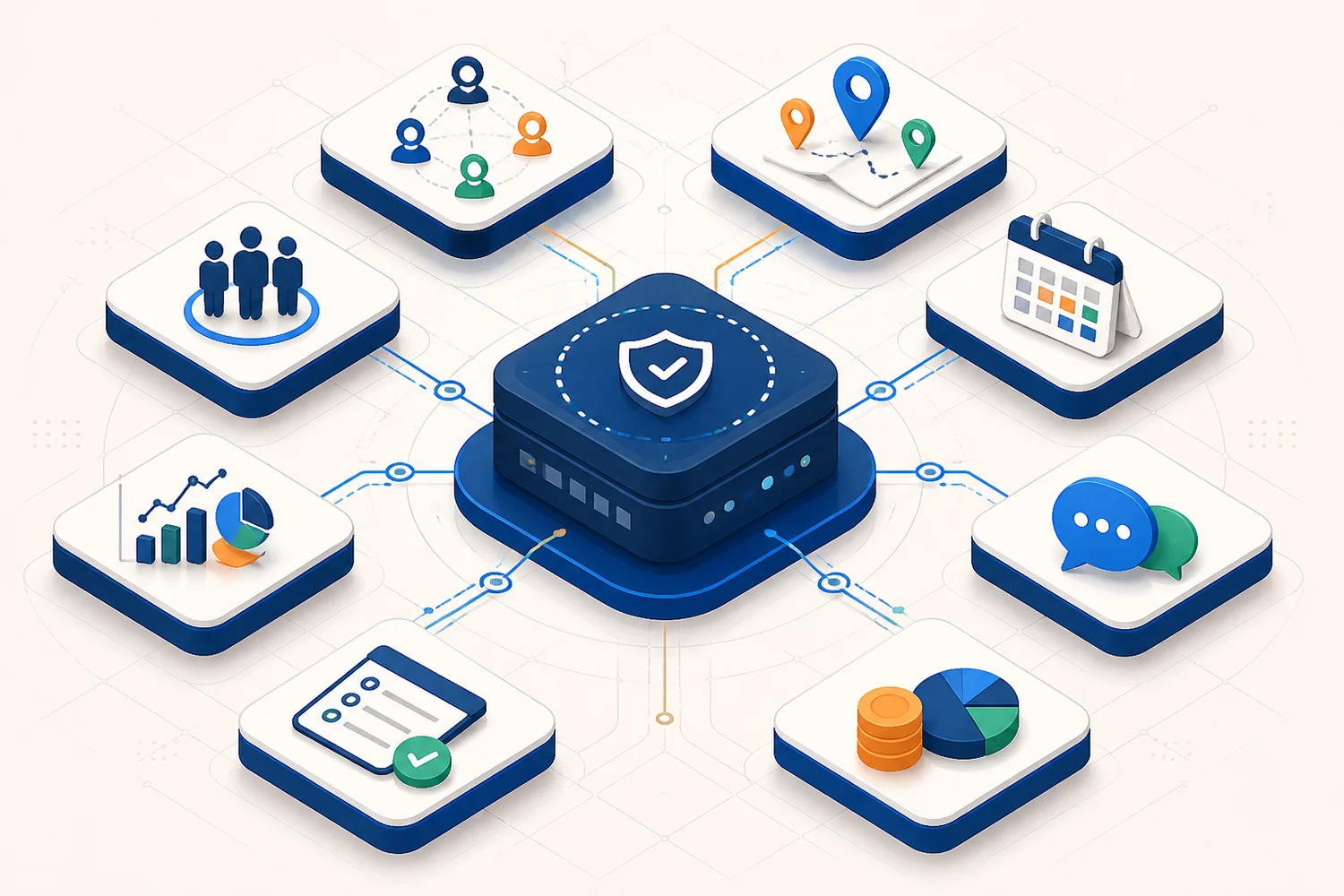 Connected IEMS capabilities surrounding a secure central platform